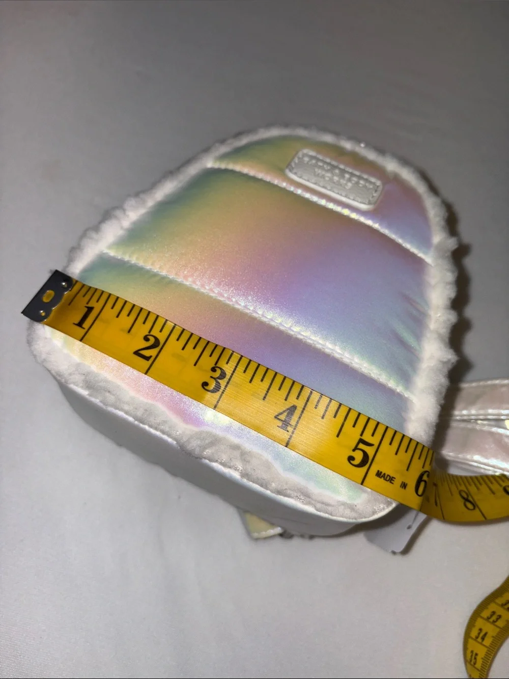 Bath & Body Works Iridescent Mini Backpack Bag zip top adj straps NWT